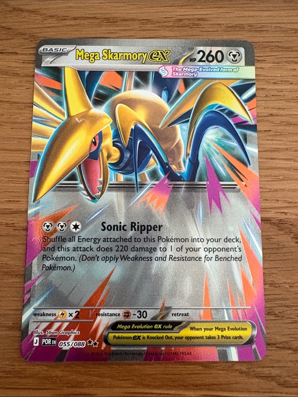 Pokemon Mega Skarmory ex Card - Yellow, Blue, Silver, Pink